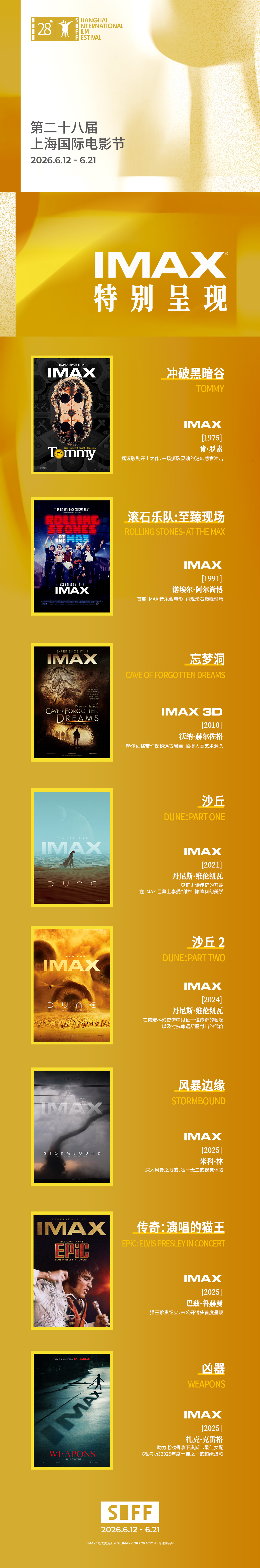 第28届上海国际电影节IMAX展映片单出炉：八部作品，八种极致震撼